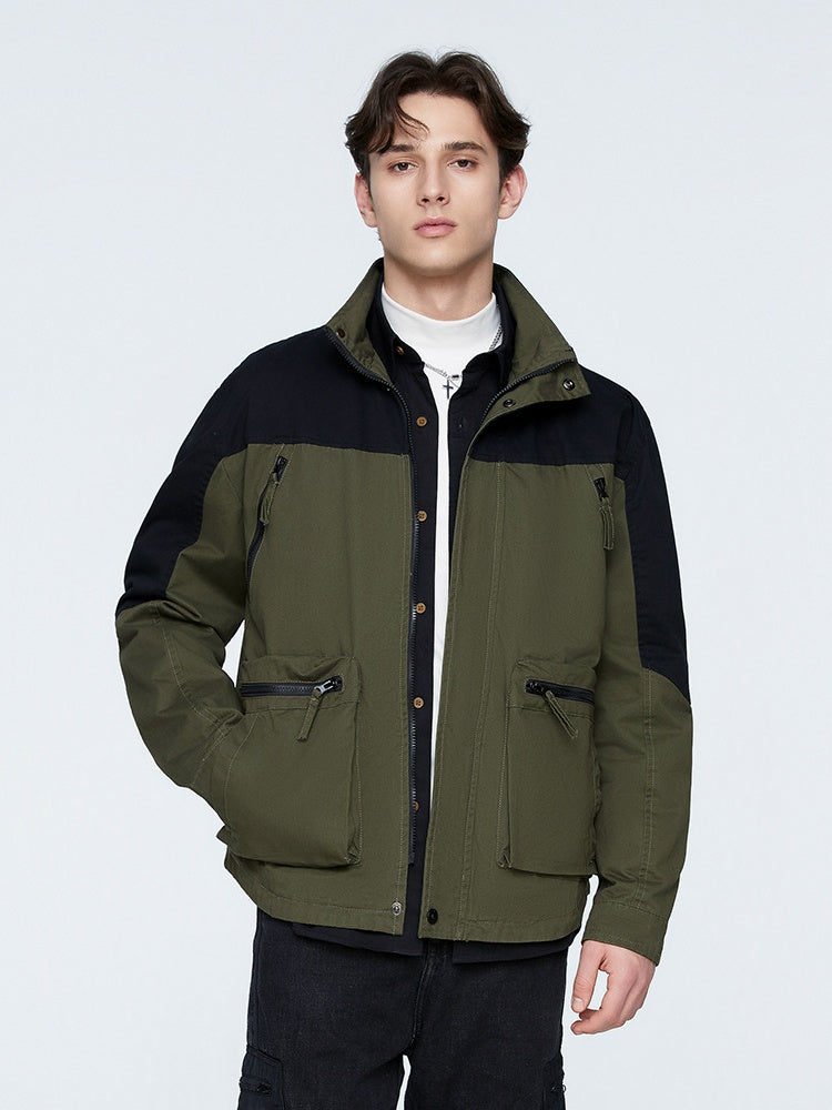 Multiple Pockets All-match Color Matching Windproof Outdoor Work Jacket