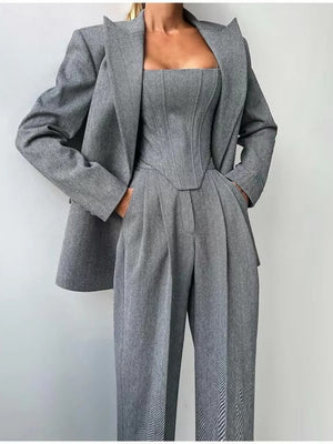 Women's Suit Jacket, Overcoat, Trousers Multi-piece Sets
