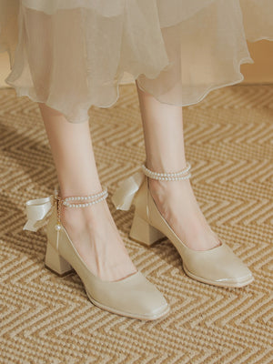 Bow-tie Satin High Heels