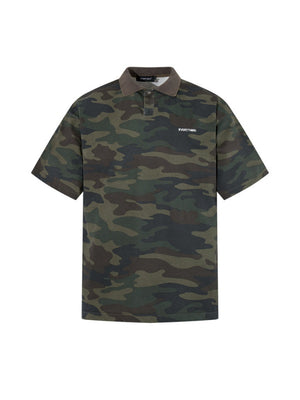 Camouflage Color-blocked Loose-fit Polo