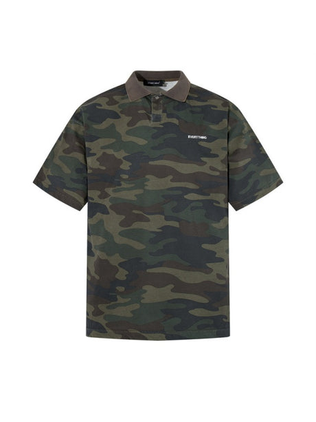 Camouflage Color-blocked Loose-fit Polo