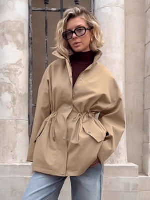 Regular Fit Lace-up Windbreaker
