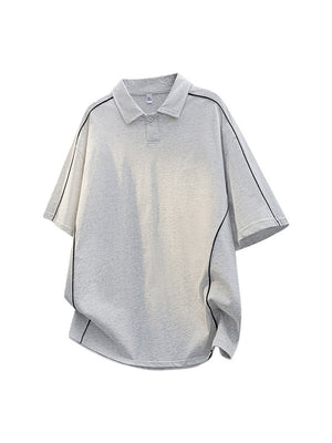 Stripes Patchwork Breathable Loose-fit POLO Shirt