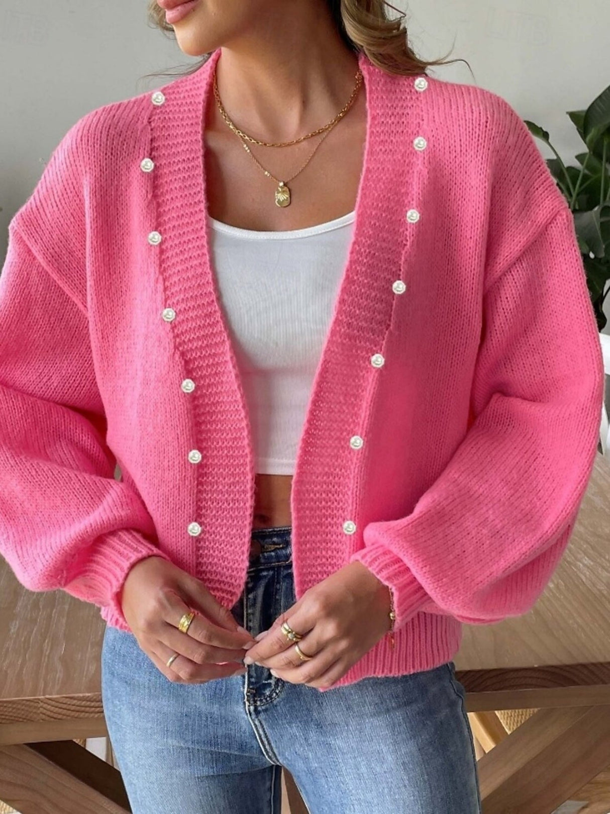 Buttons Pink Cardigans