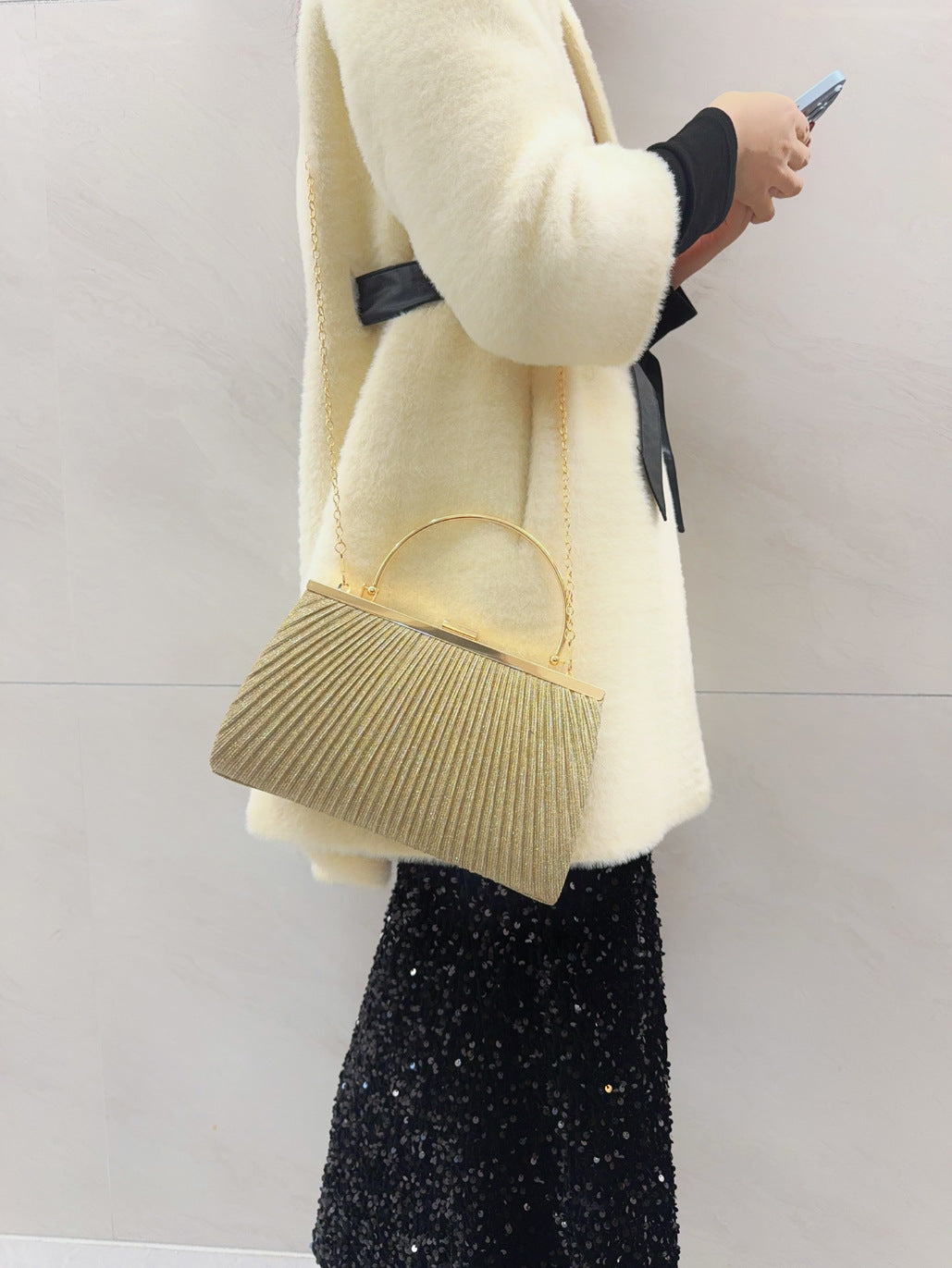 Liber Four Seasons ACC Sequined Small Square Bag