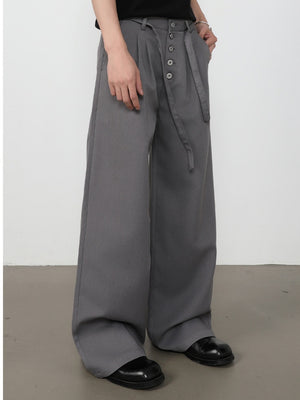 Double Pleat Loose-fit Straight-fit Dress Pants Pants