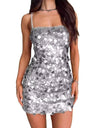 Sequined Backless Mini Dress