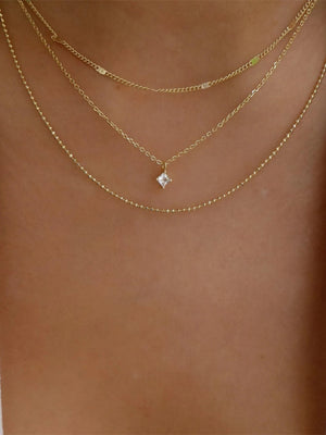 Square Diamond Multi-layer Necklace