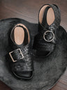 BIUCILI Mutual Performance Original Asymmetrical Design Old Qian Resort Style Square Toe Woven Basic Women's Sandals