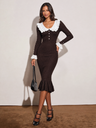 French-style Ruffled Knit Sweater Dress