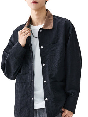 Multiple Pockets Loose-fit Shirts