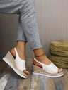 Stone-patterned Wedge Platform Sandals