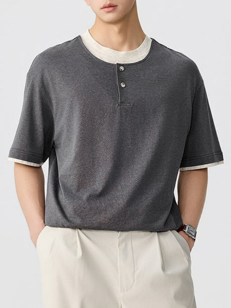Layered-look Breathable Loose-fit T-shirts