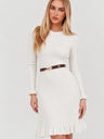 Over-the-knee Sweater, Button-down Knit Fishtail Midi Dress