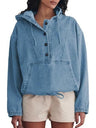 Button-up Pullover Denim Hoodie