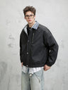 High Street Lapel All-match Loose Fake Two Pieces Flight Jacket