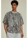 Loose-fit Cropped Leopard Print Printed T-shirt