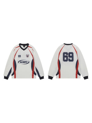 Hip-Hop-Baseball-T-Shirts mit V-Ausschnitt