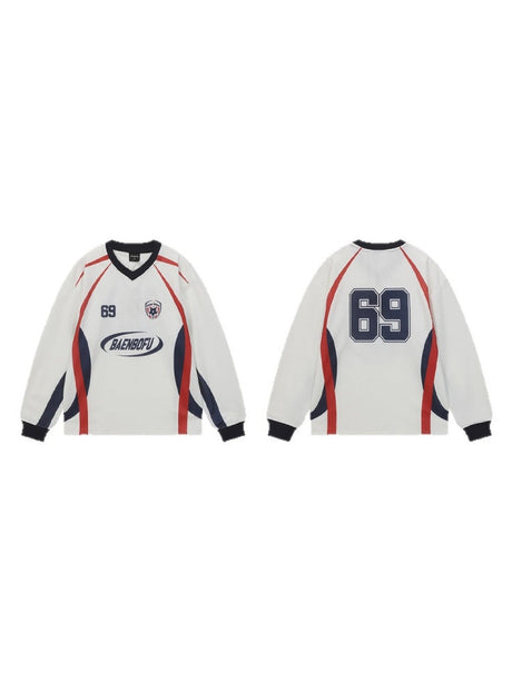 Hip-Hop-Baseball-T-Shirts mit V-Ausschnitt