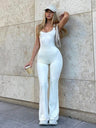 Flared Suspenders Backless Tight Fit High Waist Yoga Casual Jumpsuits/pants