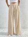 Pleated Casual Wide-Leg Trousers