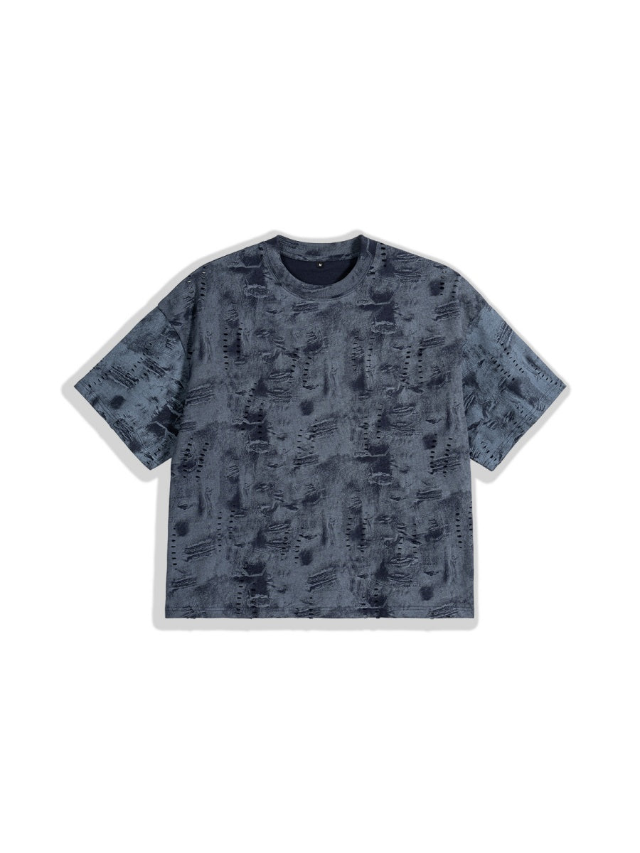 Loose-fit Cropped Denim Style T-shirts