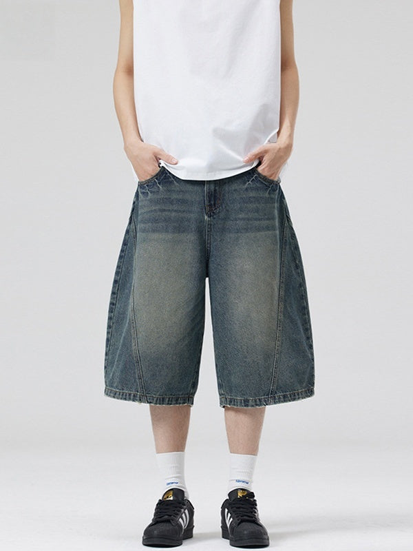 Retro Lightning Machete 7 Points Denim Shorts
