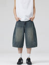 Retro Lightning Machete 7 Points Denim Shorts