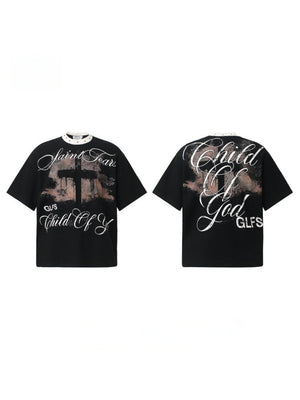 T-shirts Cross Studs Rock