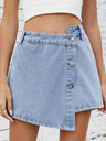 Buttons Irregular Design Denim Skirts