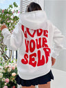 Back Letter Print Leisure Hoodies