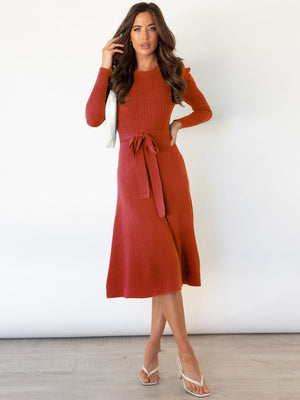 Puff Sleeves Knitted Skirt High-waisted Full Skirt Maxi Dresses
