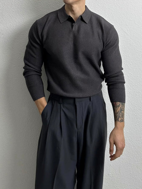 Slim-fit Knitting Polo Shirt