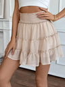 Ruffle Tighten Waist Anti-exposure Short Skirt