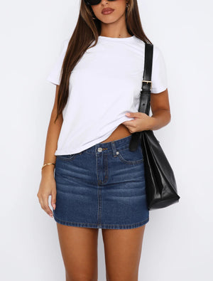 Fashionable And Casual Denim Mini Skirt