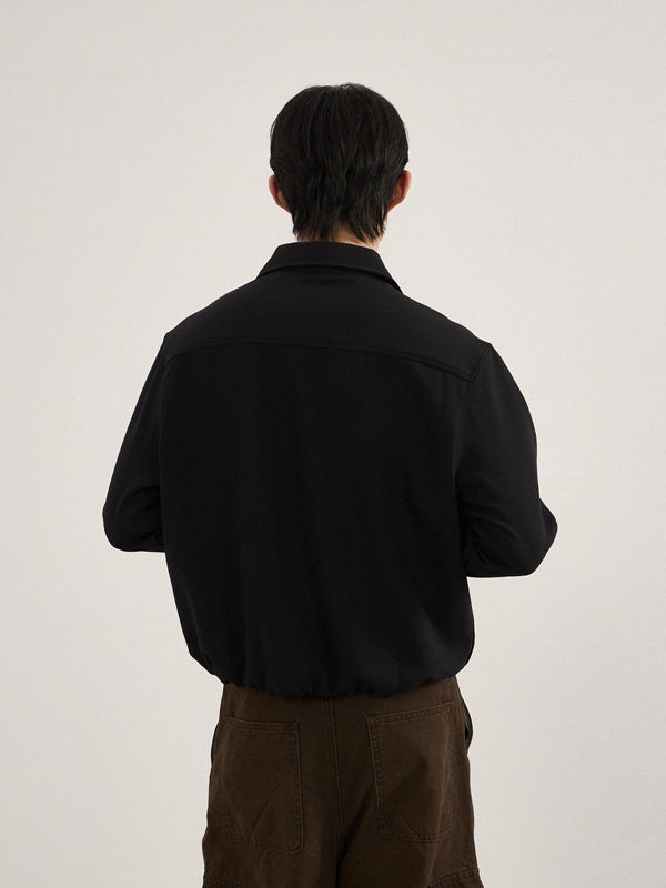 Minimalism High Intelligence Cleanfit Commuting Solid Color Shirt