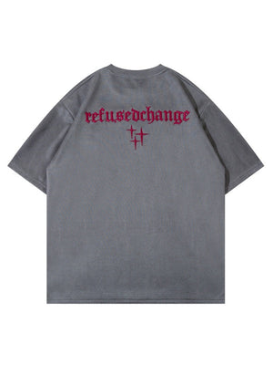 Liber Summer Men's Embroidery Letter T-shirts