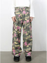 Camouflage Ins Loose-fit Straight-fit Wide-leg Jeans
