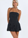 Sexy Backless Polka Dot Sleeveless Tie-waist Short Dress