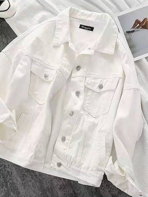Liber Autumn Women's White Denim jacket