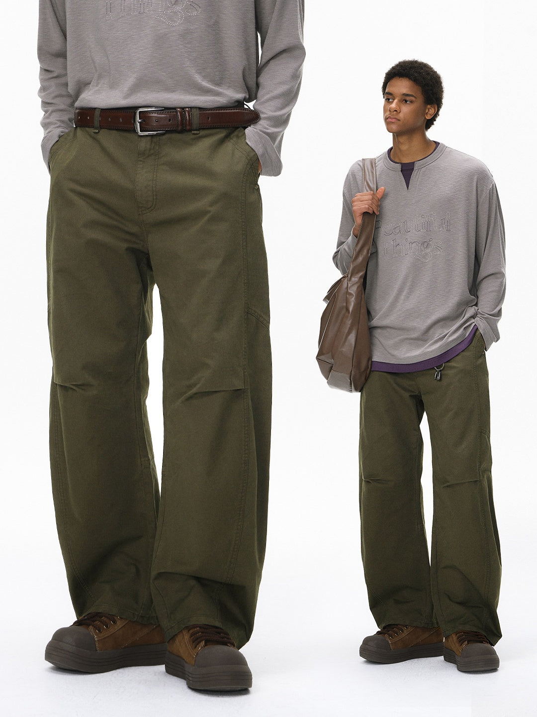 Liber Autumn Neutral wear Solid Color Pants