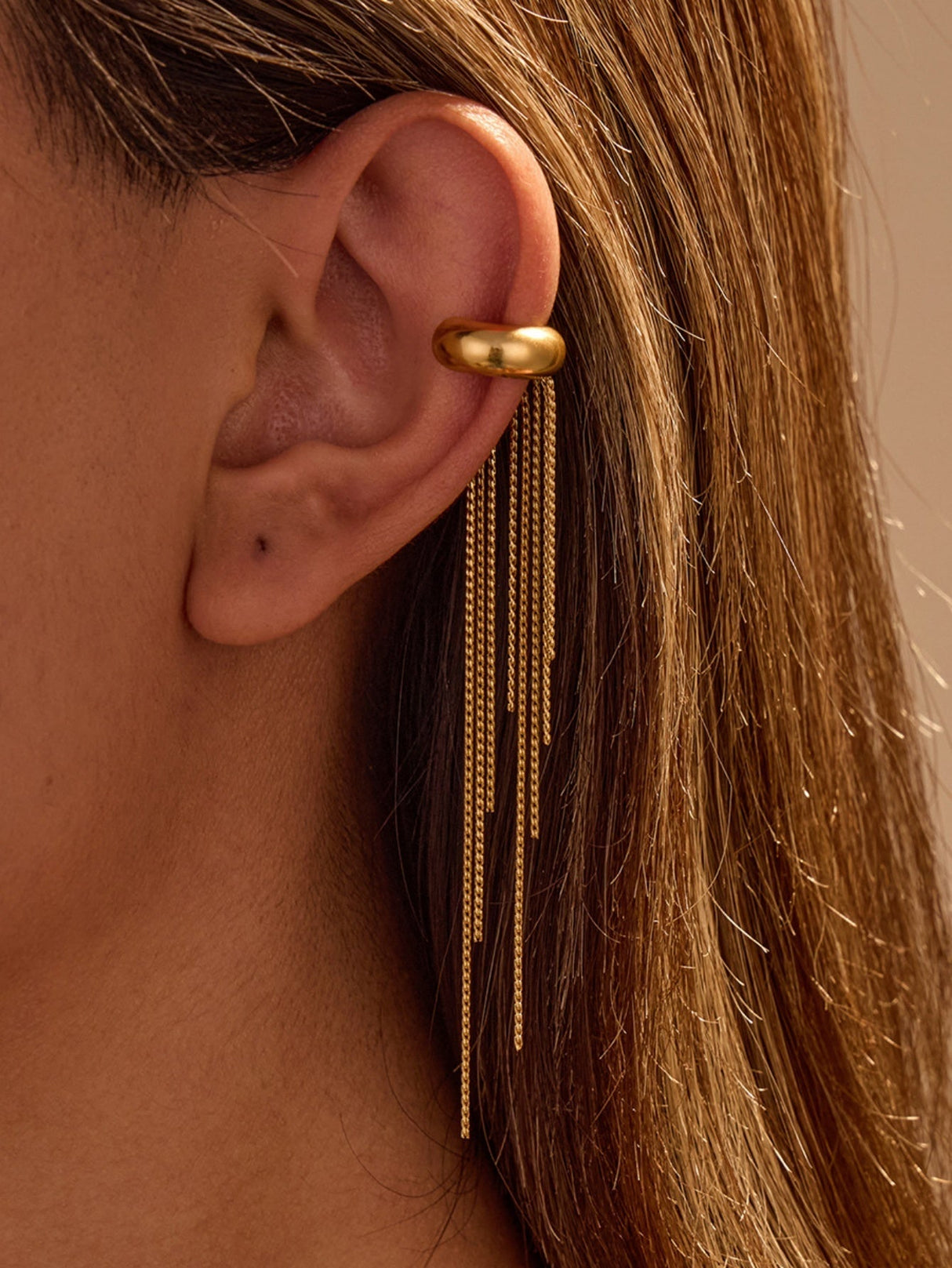 Ear clip tassel earrings
