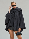 Asymmetrical Scarf Short Knit Cardigan