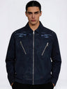 Pu Lightning Embroidery Water Proof Loose-fit Jackets
