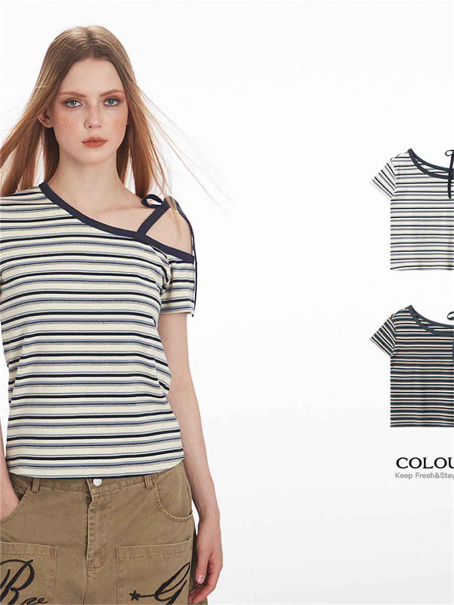 Liber Summer Women's Stripes Stripes/Plaid T-shirts