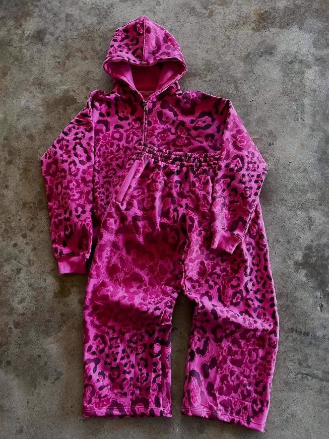 Liber Autumn Neutral wear Leopard 2-piece Sets