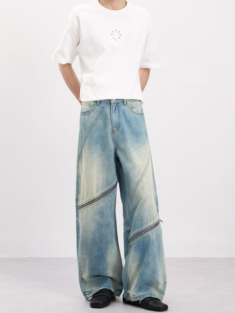 Gradient Washed Hole Jeans