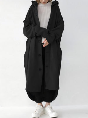 Hooded Single-breasted Loose Mid-length Trench Coats