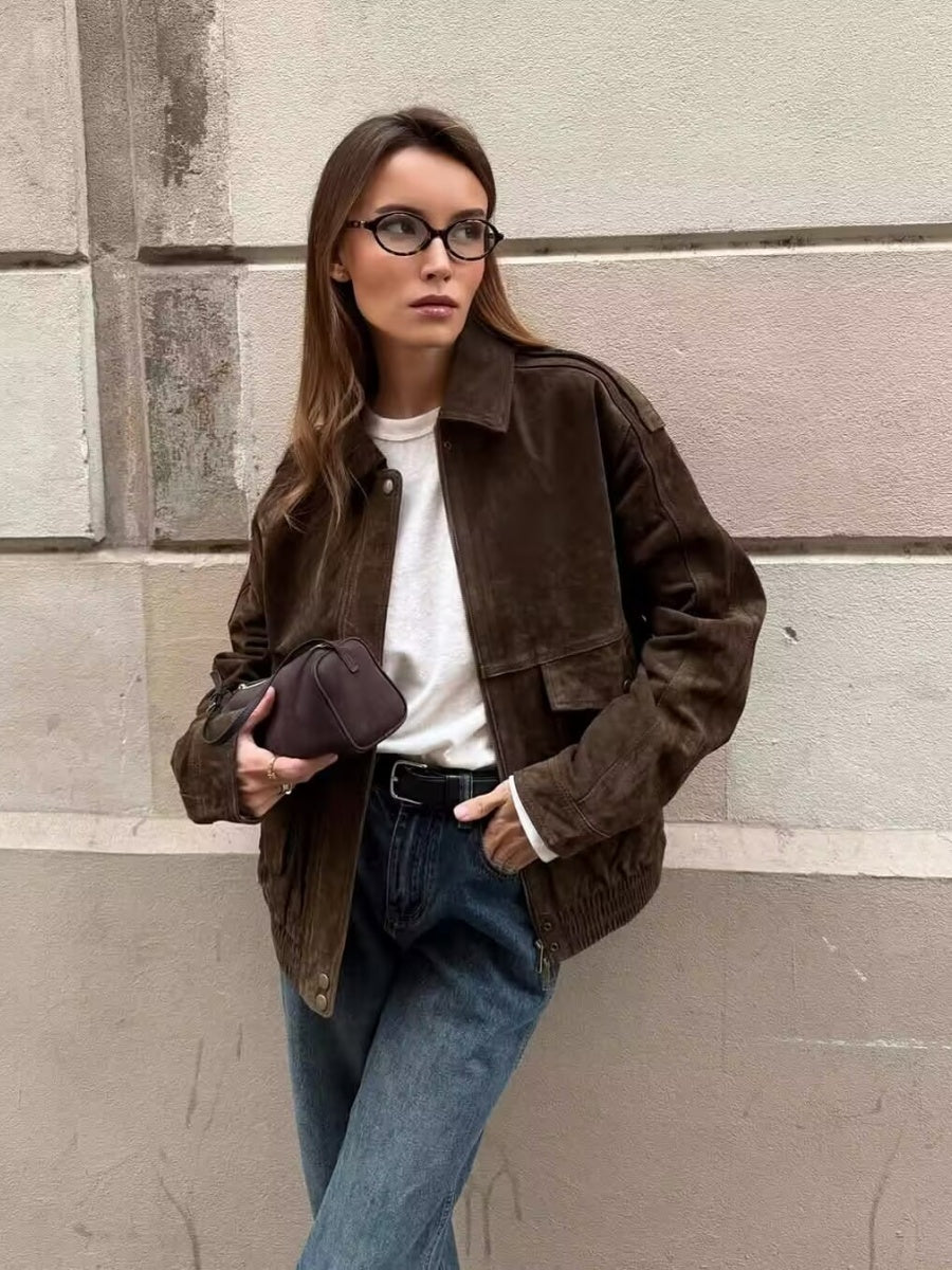 Suede buttons Pocket Jacket