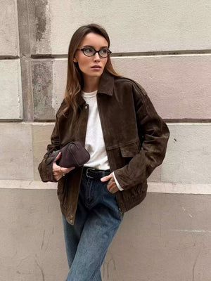 Suede buttons Pocket Jacket